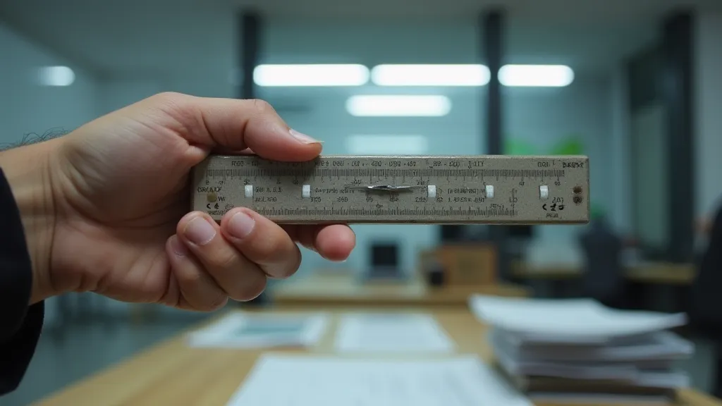 Vintage Faber slide rule in a modern office