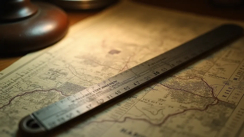 Slide rule on a topographical map