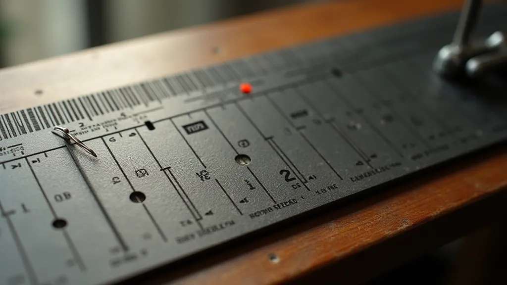 Close-up of Pickett slide rule scales