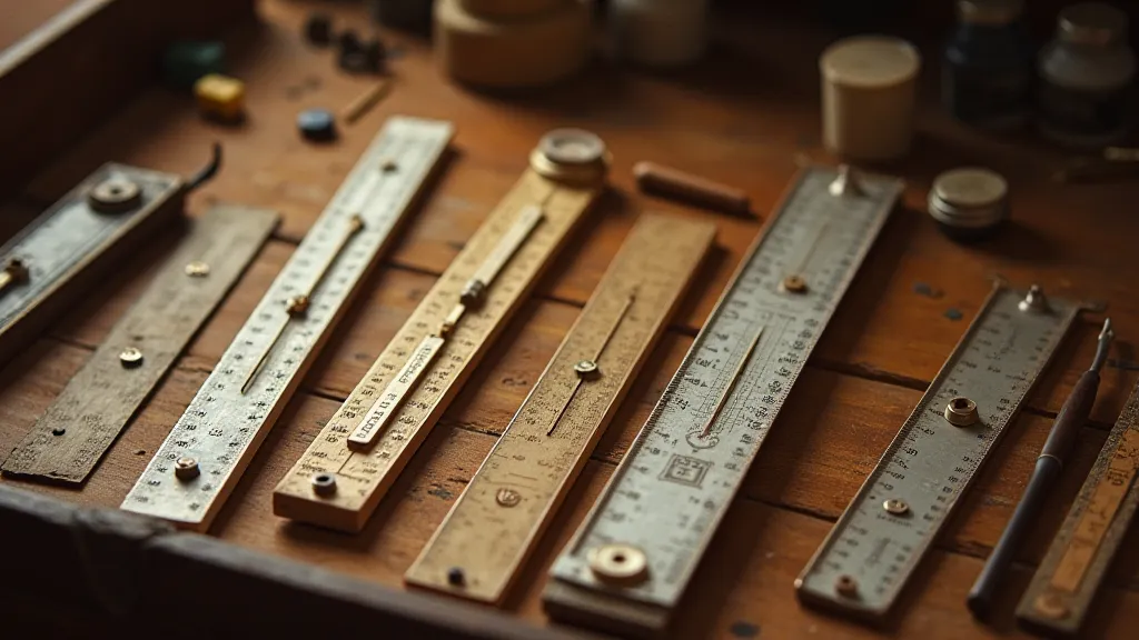 Collection of vintage slide rules