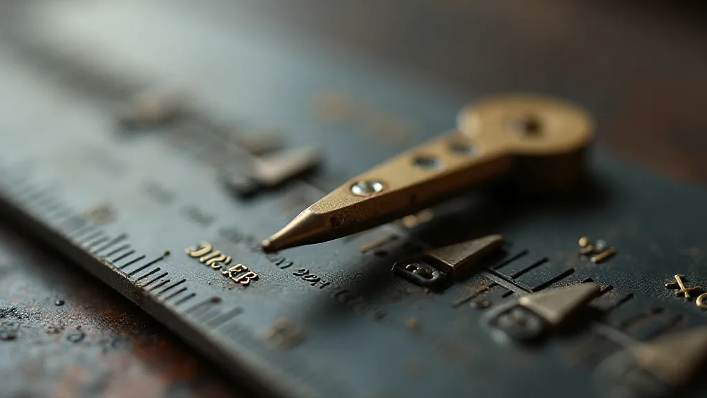 Vintage slide rule cursor detail